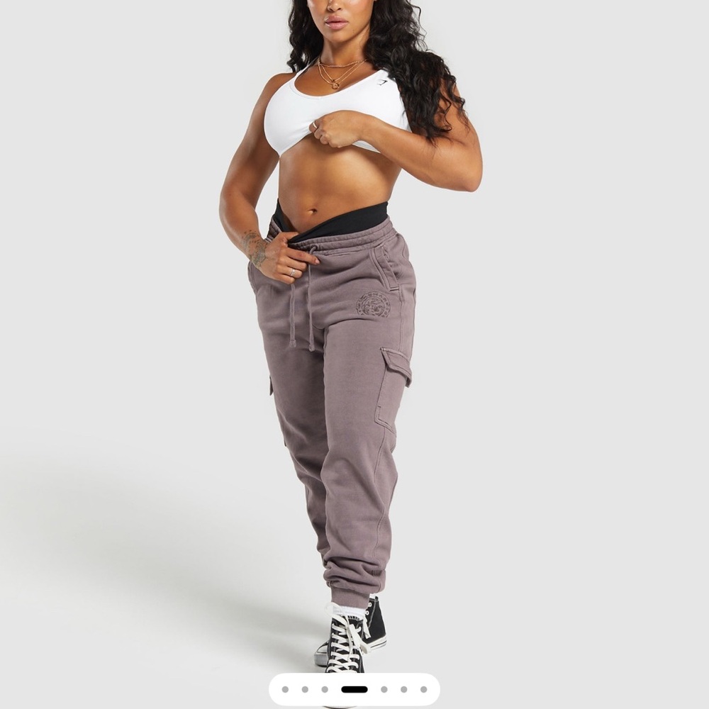 Gymshark Gray Track Pants with Elastic Waistband